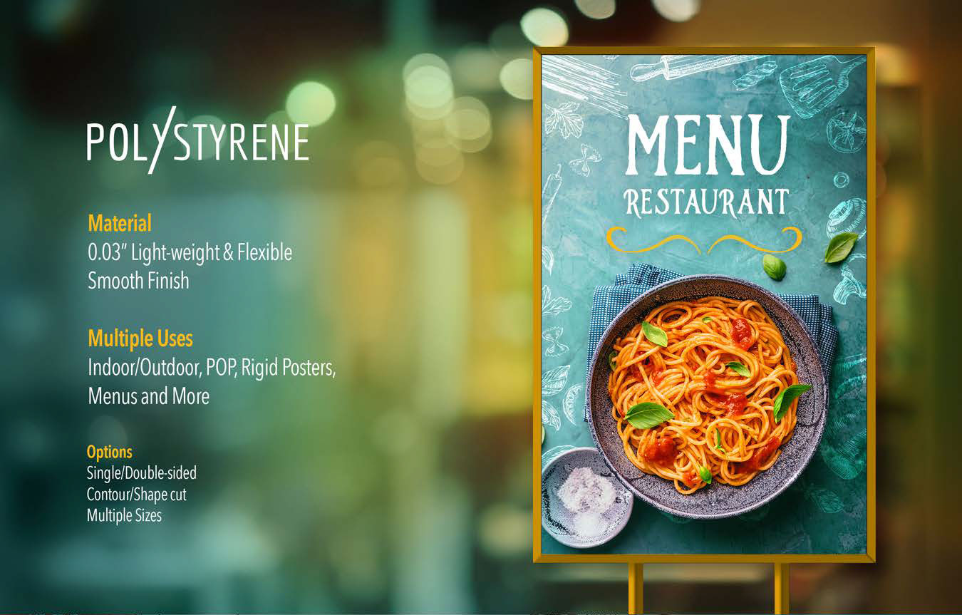 Polystyrene signage material