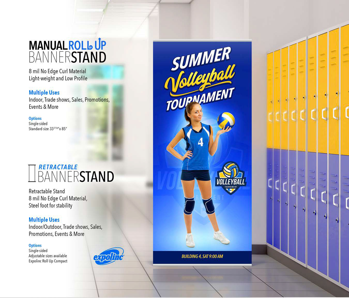 Roll up banner stand