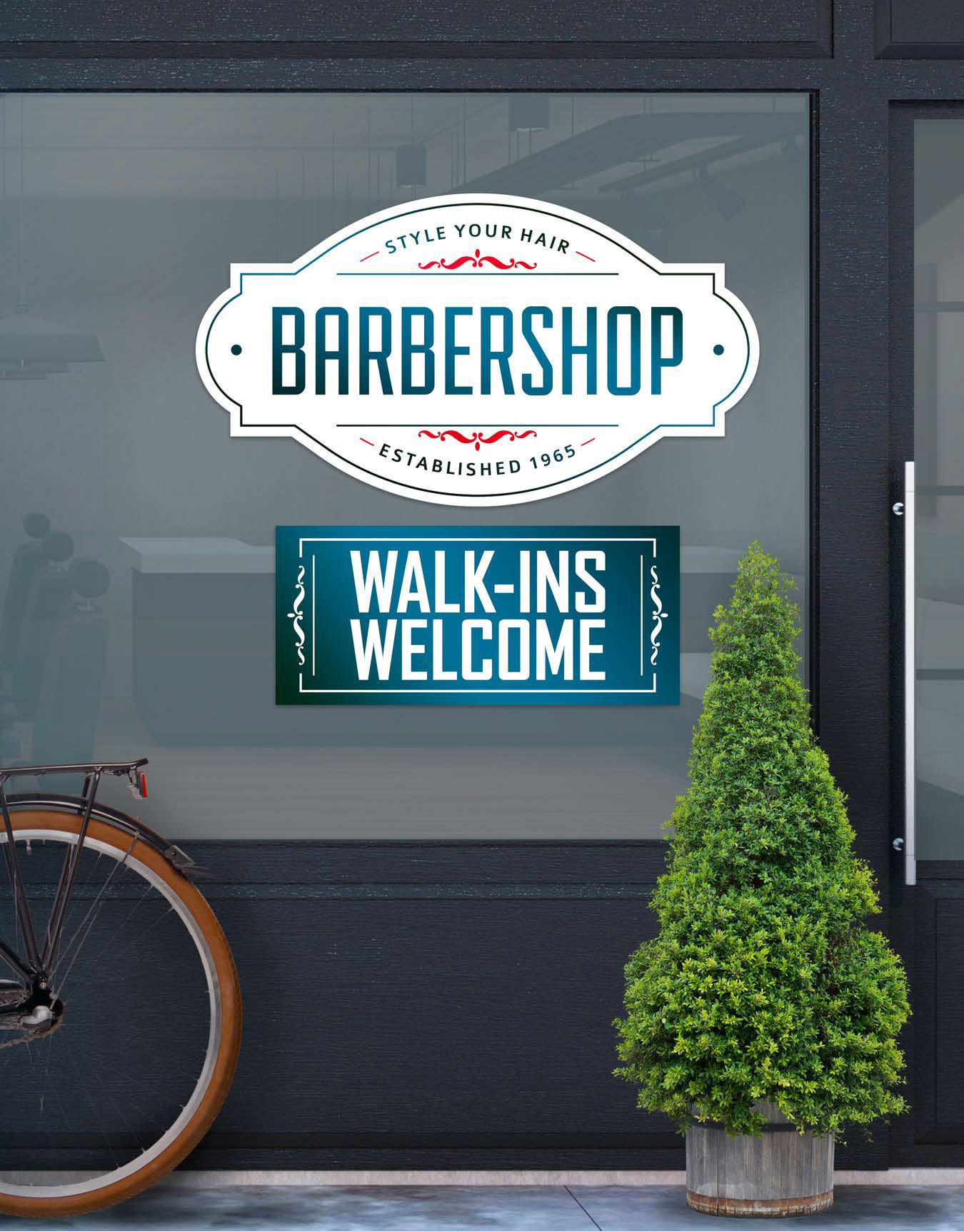 One way window graphics on glass